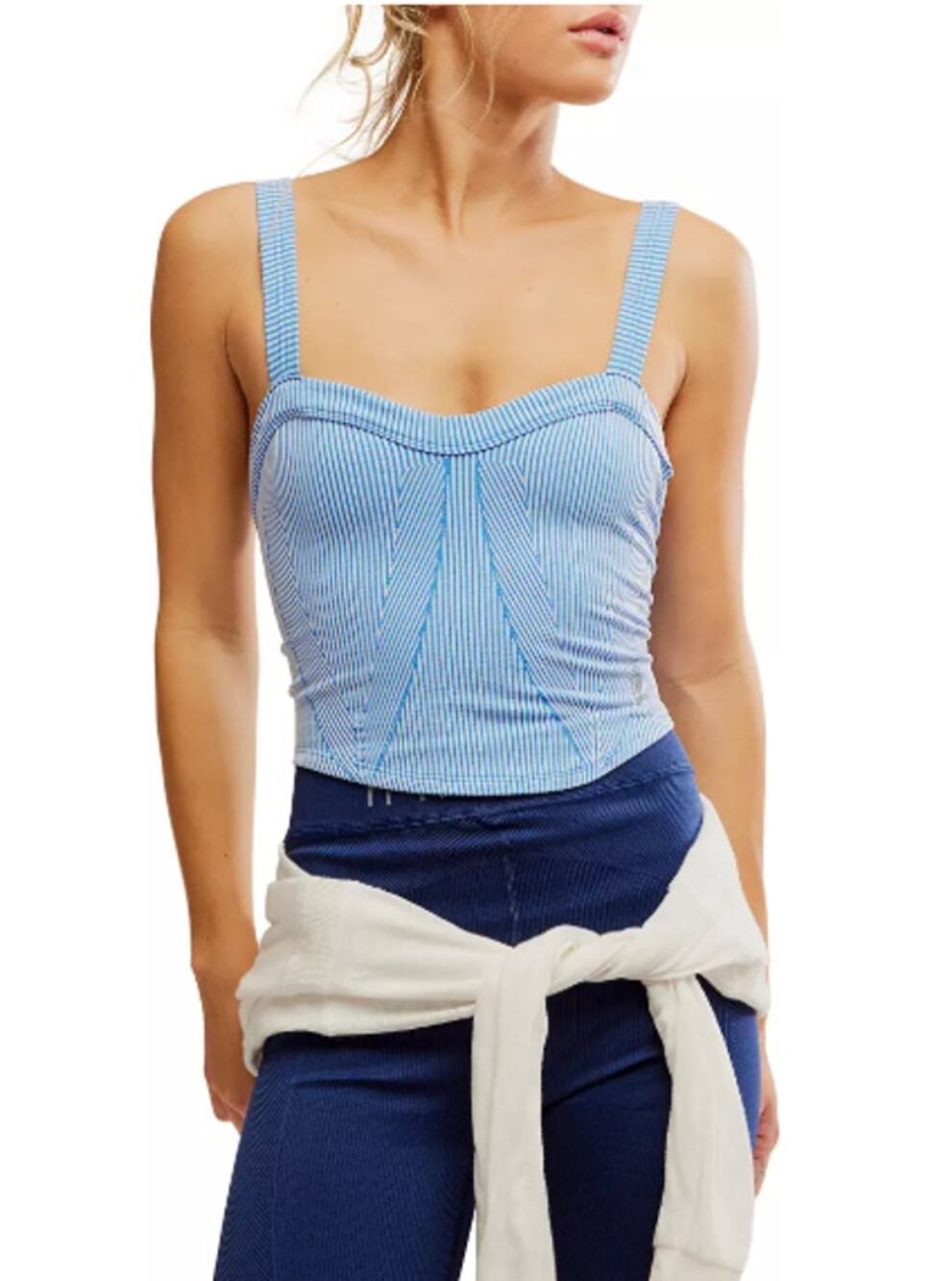 Free People NEW Perfectly Plated Cami, Denim Blue, M-L